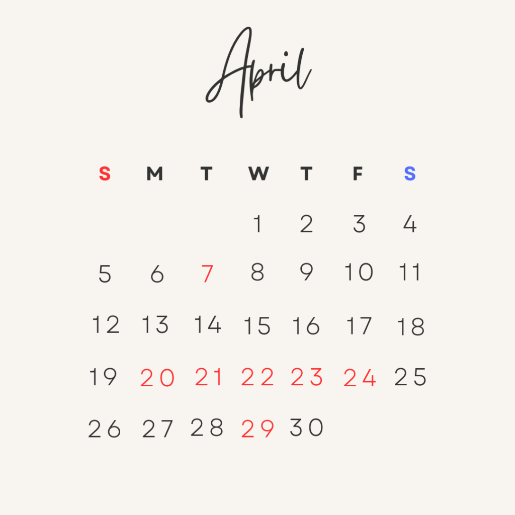 【2026年4月】整体サロンICHI-目黒-の営業カレンダー|営業時間・定休日のご案内