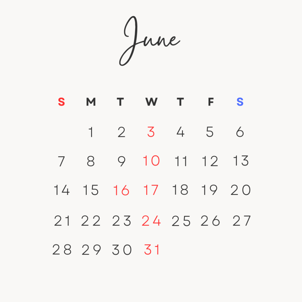 【2026年6月】整体サロンICHI-目黒-の営業カレンダー｜営業時間・定休日のご案内